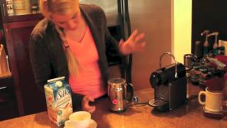 Nespresso Aeroccino Plus Frother Review Frothing Almond Milk [upl. by Swirsky]