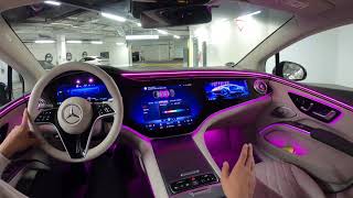 2022 Mercedes EQS NIGHT DRIVE EQS 580 Interior Ambiente Exterior Review [upl. by Htebi]