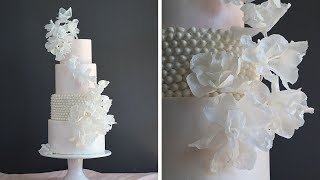 Wafer Paper Flowers  Wedding Cake Design  Cake Decorating Tutorial [upl. by Ais]